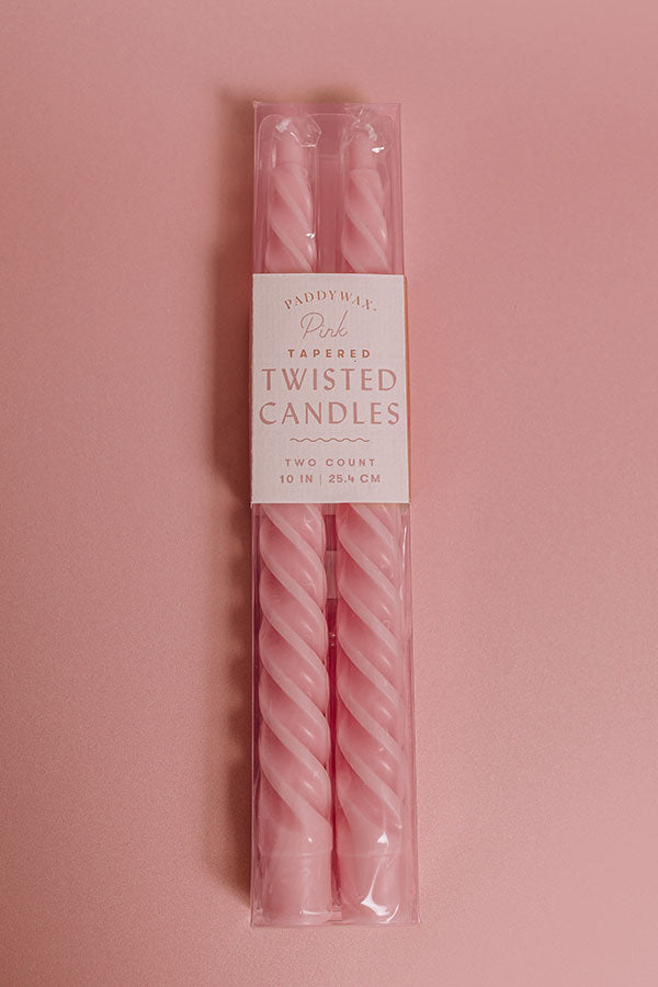Paddywax Tapered Twisted Candle Set in Pink Image - 2